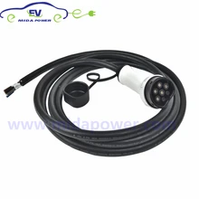 5Meter 32Amp Three Phase Type 2 EV Charging Cord Type 2 Mennekes EV Extension Cable for 22KW EV Charger Station ev emitter