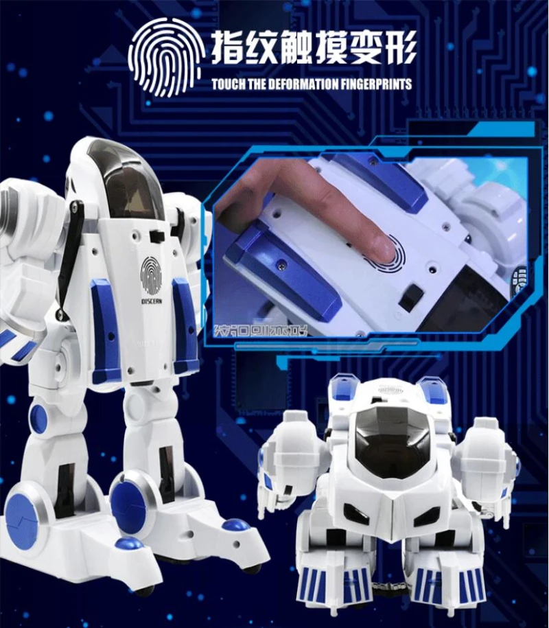 Early Education Electric Interactive Remote Control Deformation RC Robot Truck Toy Fingerprints IR Smart Walking Robot Model Toy Early Education Electric Interactive Remote Control Deformation RC Robot Truck Toy Fingerprints IR Smart Walking Robot Model Toy