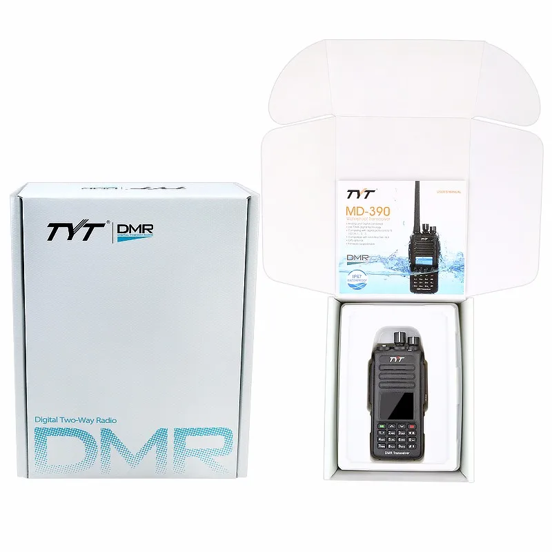 Ip67 com * Md390 com Cabo 400-480mhz 2200mah 1000ch Dmr Digital 2-way Rádio Pro Tyt Md-390 Gps * Uhf 5 Walkie-talkie
