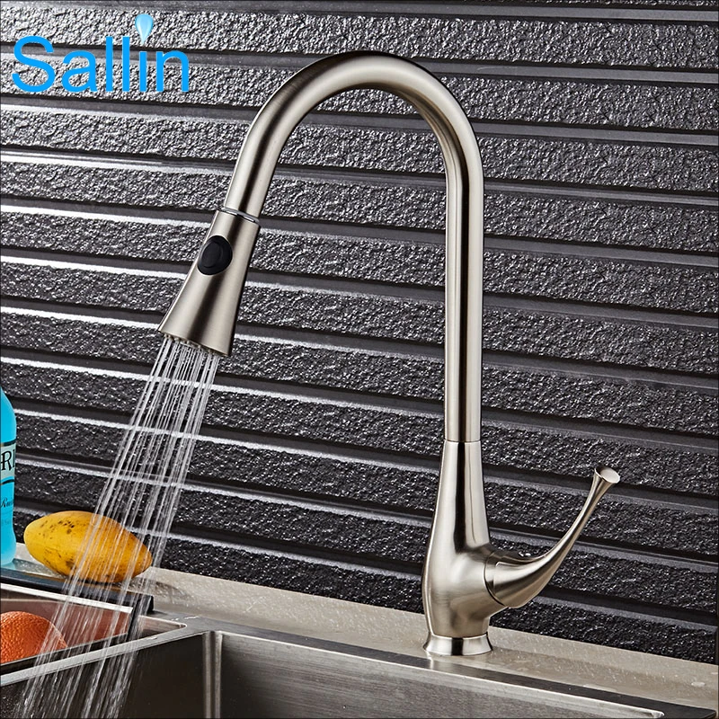 

Newest Brushed Nickel Kitchen Mixer Tap Pull Out Kitchen Mixer Tap 360 Swivel Kitchen Tap Shower Spray Head Kitchen Tap Mixer