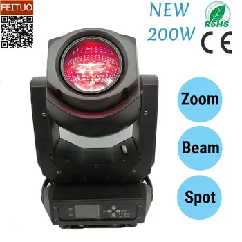 

2pcs/lot Disco DJ Stage Lighting LED Spot 200w Moving Head Light Beam Zoom 2IN1 DMX Gobo Projector 200w Moving Heads