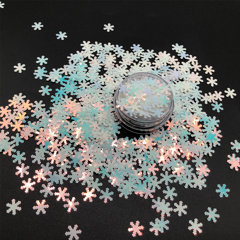 

2oz Holographic Rainbow Snowflakes Chunky Glitter Laser Snow Dust Powder Flakes Nails Art Sequins For Festival Xmas Tattoo Decor