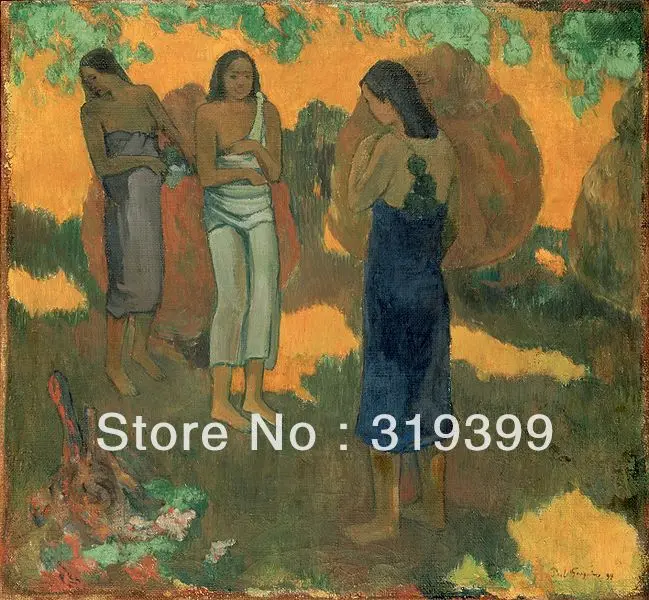 

Oil Painting Reproduction on Linen canvas,Three Tahitian Women by paul gauguin, Free DHL Shipping,Museum Quality,100%handmade