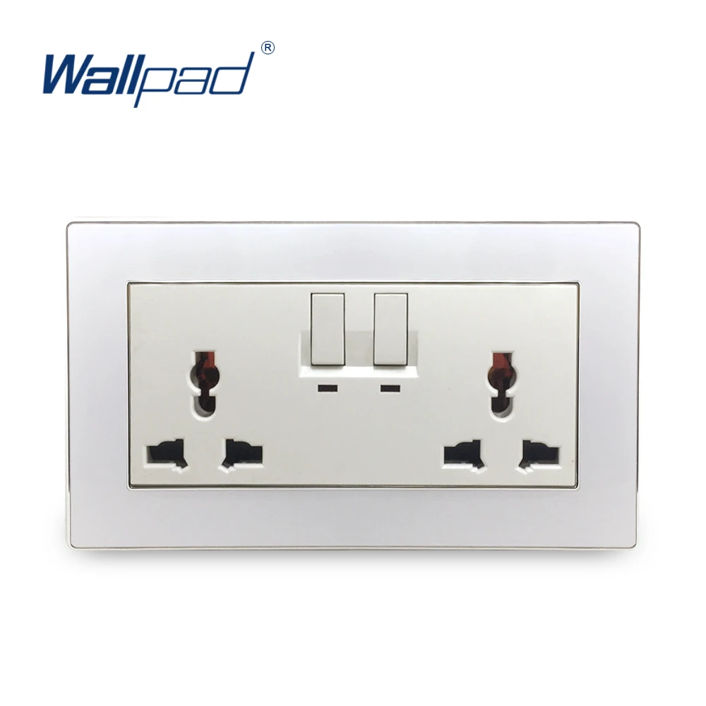 Double 3 Pin Multifunction Socket With Switch LED Indicator 13A Wallpad