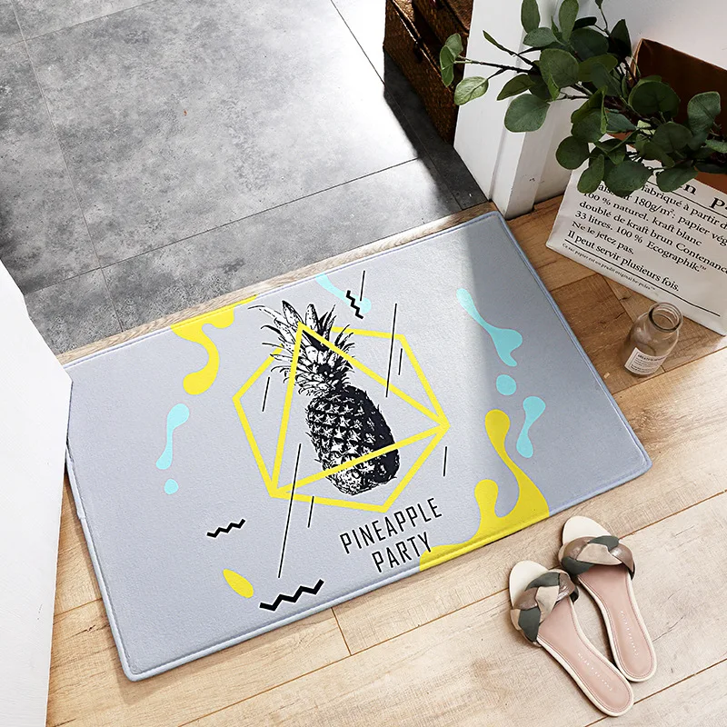 

New Pineapple Plaid Non-Slip Floor Rugs Yoga Mat For Bedroom Living Room Play Karpet Bathroom Mat Carpet Foot Pad 40*60/50*80cm