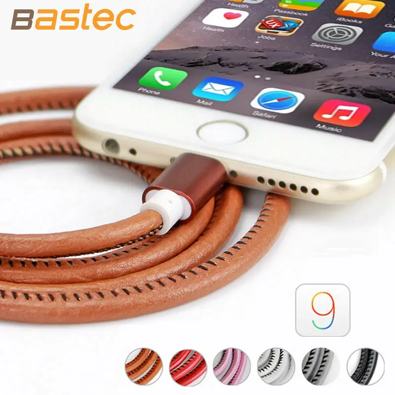 Bastec Super Strong Leather  20cm / 100cm Metal Plug Micro USB Cable for iPhone 6 6s Plus 5s 5 iPadmini / Samsung
