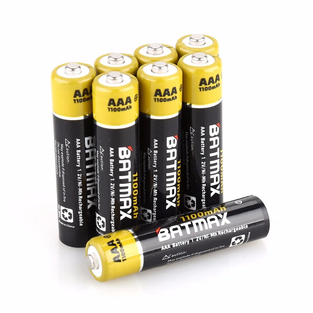 8 шт 1100mAh AAA Ni-MH аккумуляторы для AAA батарей(чехол в комплекте