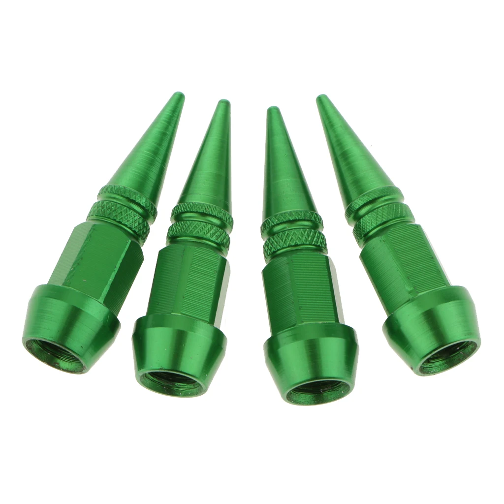 4 Pack 45MM Long Spike Style Polished Motorcycle Car Auto Bike Spike Shape Dustproof Tire Wheel Stem Valve Caps Multi Color 
