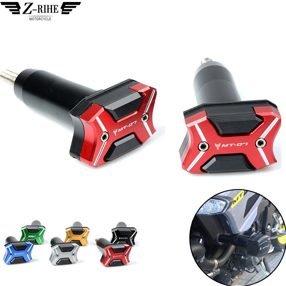 LOGO ( mt07) Motorcycle Frame Crash Pad s Engine Case Sliders Protector for yamaha mt-07 mt07 FZ-07 FZ07 2014 2015 2016