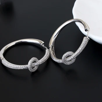 

XIUMEIYIZU Sparkling CZ Round Hoop Earrings Luxury Thick Circle Earrings 2019 New Fashion Wedding Dress Accessories