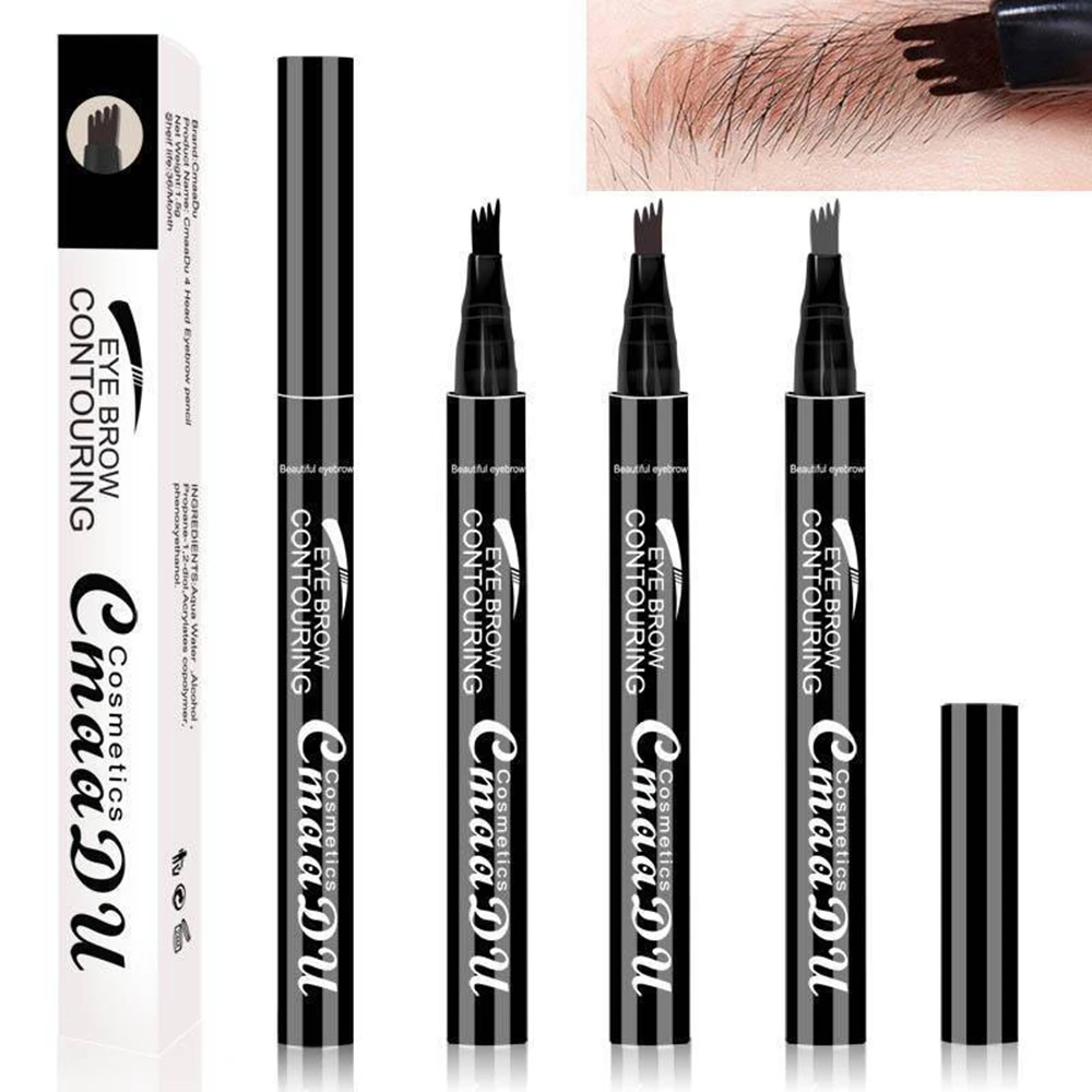 

1PC Smudge-proof Long-Lasting 4 Head Eyebrow Tattoo Pen Waterproof Eye Brow Enhancer Pencil Tint Cosmetic Makeup Tools