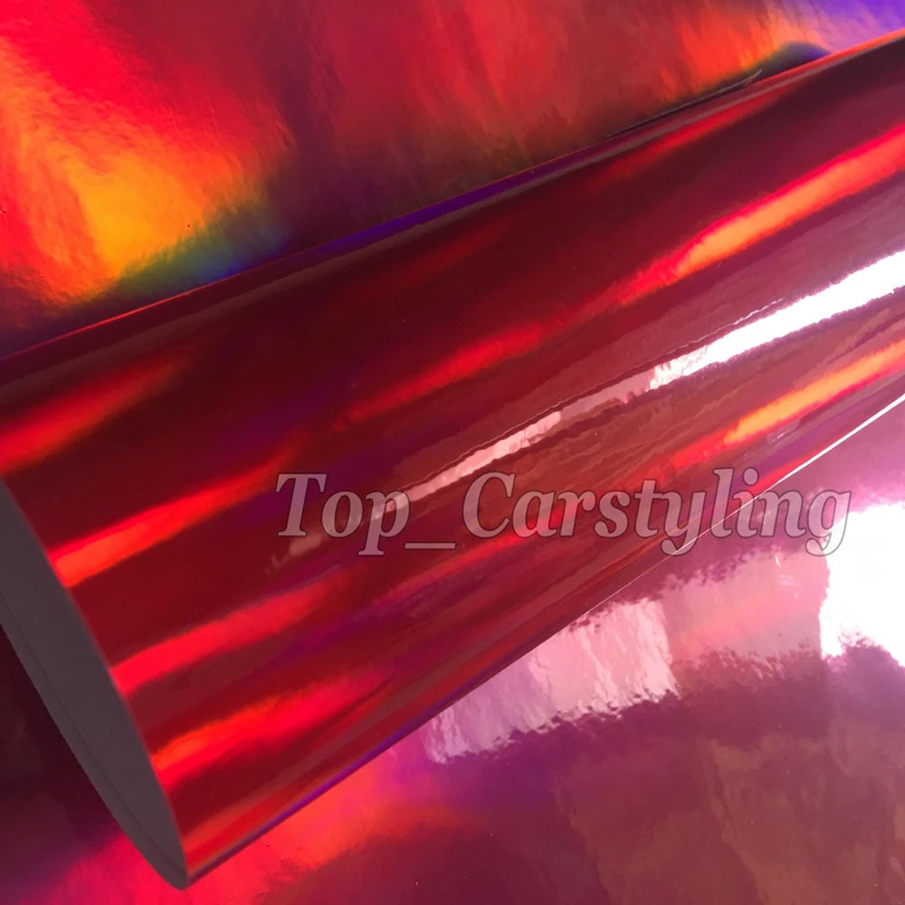 Red holographic chrome vinyl sticker wrap sheet 3M Avery Arlon Vinyl Sticker (3)