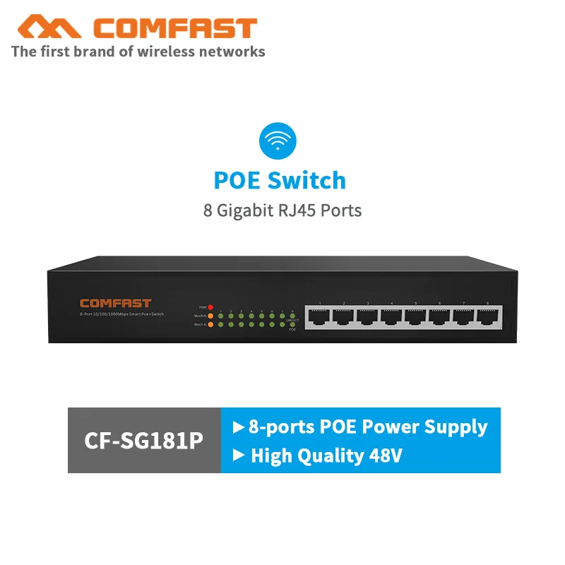 10/100/1000 м 8 портов гигабитный PoE коммутатор AP Manager RJ45 Uplink POE сеть совместимых ip камер