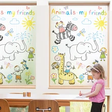 Электростатический стеклянные матовые пленки Ванная комната пластиковые электростатического фильм мультфильм детский сад стекла пленка-40