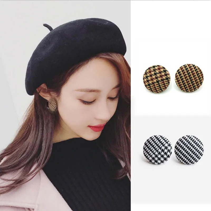 

JIOFREE Trendy Statemet flannel Clip on Earrings Wihtout Piercing for Woman Fashon Jewelry Geometry Earrings 2018 New Arrivals