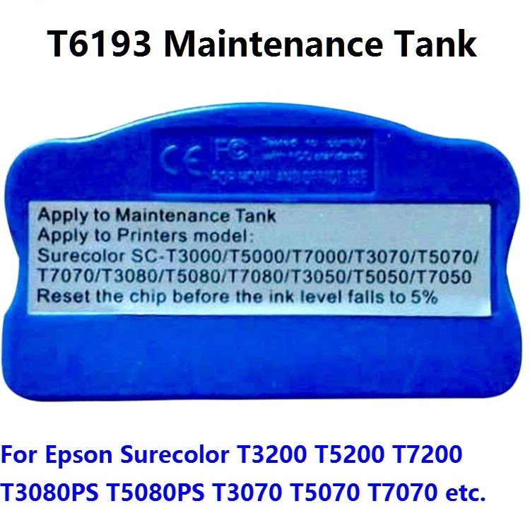 INKWAY восстановитель чипа резервуара для Epson T6193 SC T5070 T7070 T3080 T5080 F6070 T3000 T5000 T7000 T3200 T5200