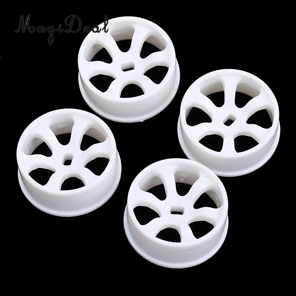 MagiDeal 4Pcs Plastic White Wheel Rim for WLtoys K969 K989 P929 1/28 RC Drift Car Spare DIY Parts
