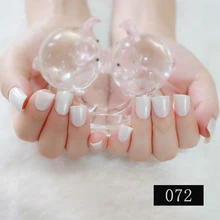 24 шт женские накладные ногти жемчужные белые сладкие конфеты квадратные ногти Короткие Типсы для ногтей карнавальный стиль 072