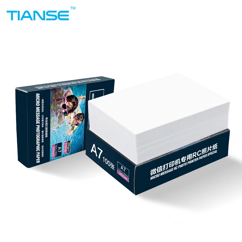 

TIANSE A7 RC luminous photographic paper for WeChat printer 100 sheets/pack High glossy photo paper 260g Waterproof Album Cover