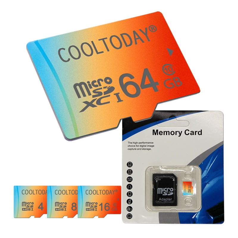 Лучший Cooltoday Micro SD Card 64 ГБ 32 ГБ 16 ГБ 8 ГБ 4 ГБ карта флэш памяти мини карты памяти памяти Бесплатная адаптер с розничной посылка