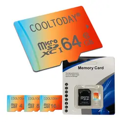 Cooltoday Micro SD Card 64 ГБ 32 ГБ 16 ГБ 8 ГБ 4 ГБ карта флэш-памяти мини карты памяти памяти Бесплатная адаптер с розничной посылка