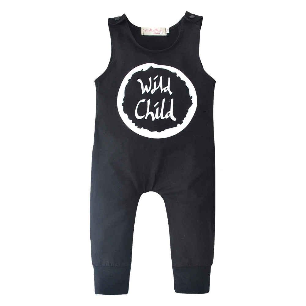 

New 2018 Summer Lovely Newborn Baby Boys Girls Rompers Sleeveless Letter Jumpsuit Casual Outfit Infant Clothes