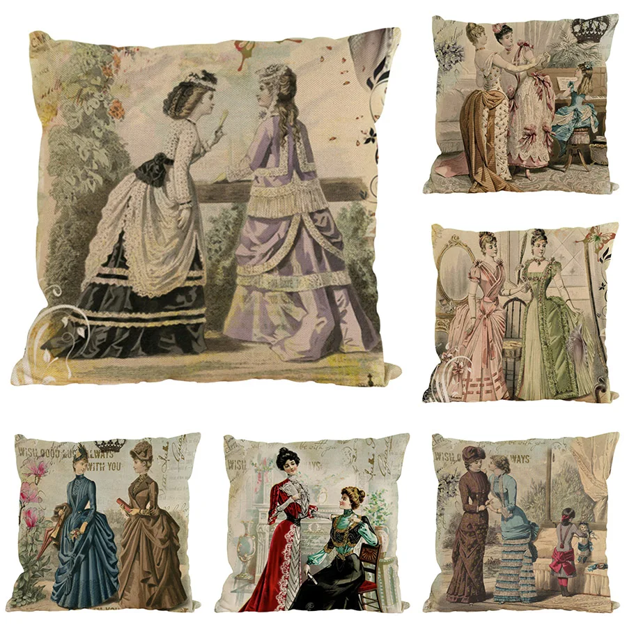 45X45CM Creative Western Classical Style Cushion Cover Sofa Car Bedroom Pillow Cover Square Velvet Throw Pillowcase Home Decor