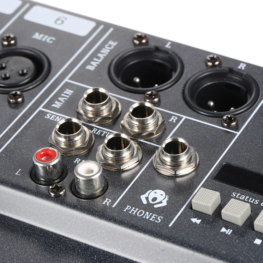 Микшерная консоль ammoon 60 USB 6 каналов микрофон аудио микшер 3 полосный EQ XLR вход 48 В