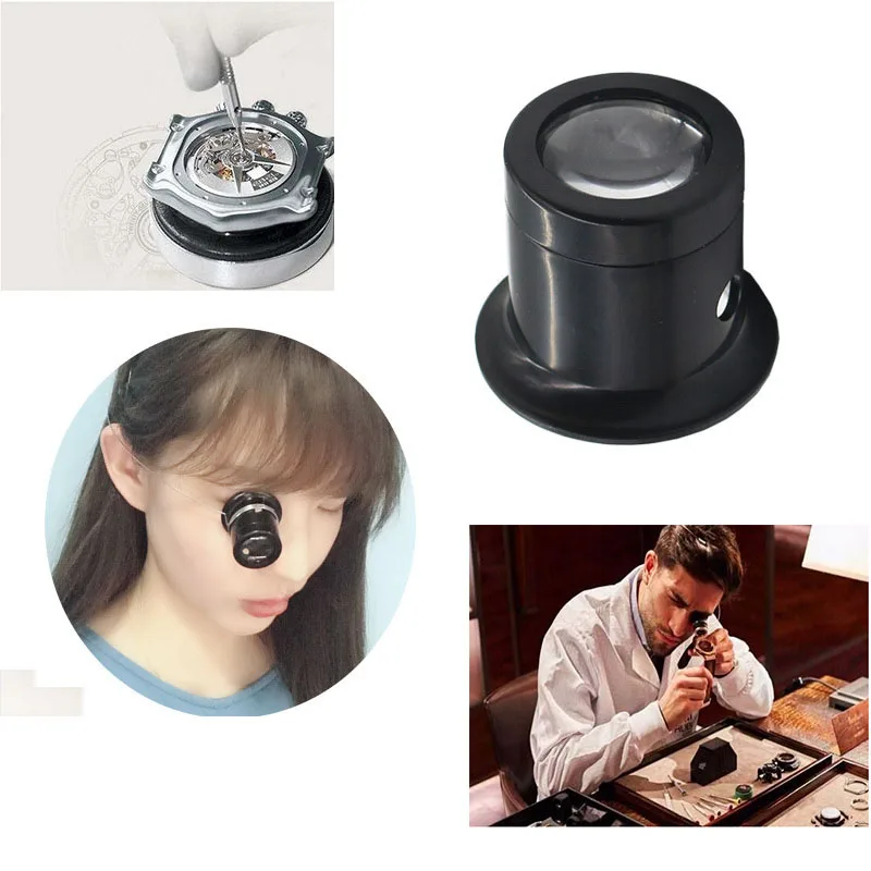 

10X Monocular Glass Magnifier Watch Jewelry Repair Tools Loupe Lens Black Men's wrist watch repair tool
