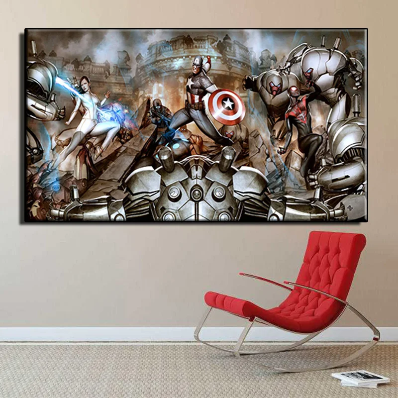 American Classic Comics Super Hero Series Modern pop elements wall HD canvas printing art Giclee home decoration murals no frame | Дом и сад