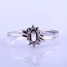 Solid 14k White Gold 3x5mm Oval SI/H Natural Diamonds Semi Mount Cocktail Engagement Wedding Ring Jewelry Setting