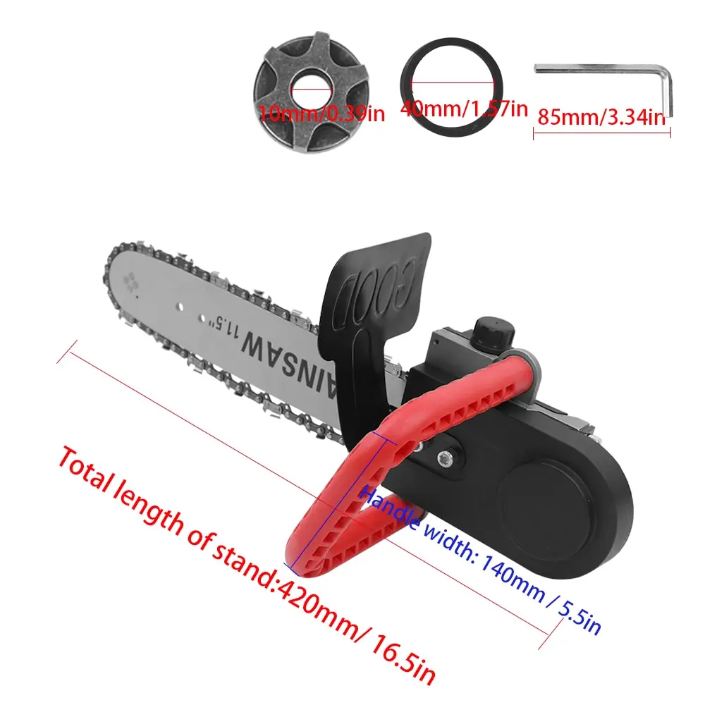 11,5 дюйма бензопила Refit конверсионный комплект цепная пила Стенд Кронштейн Набор изменение угла шлифовальный станок в цепную пила для работы по дереву электроинструмент