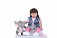 NPK Boneca Reborn 22 polegada Macio Bonecos De Vinil Silicone Renascer Baby Doll Lifelike girl presentes Recém-nascidos companheiro de brincadeira