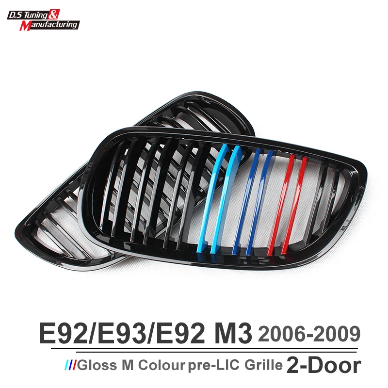 

3 series e92 e93 e90 m3 e92 m3 e93 m3 front kidney grill grille m-color dual slat for bmw 3 series 2006 - 2009