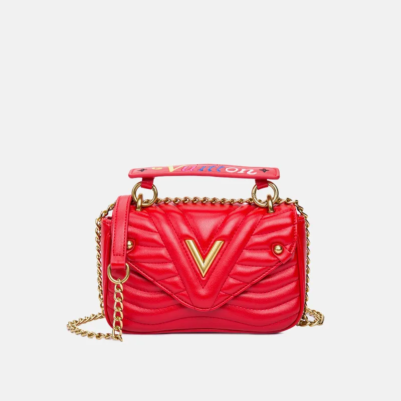 

New Luxury Fashion Diamond Lattice V Metal Chain Shoulder Messenger Bags High Quality Famous Designer Women Purses and Handbags