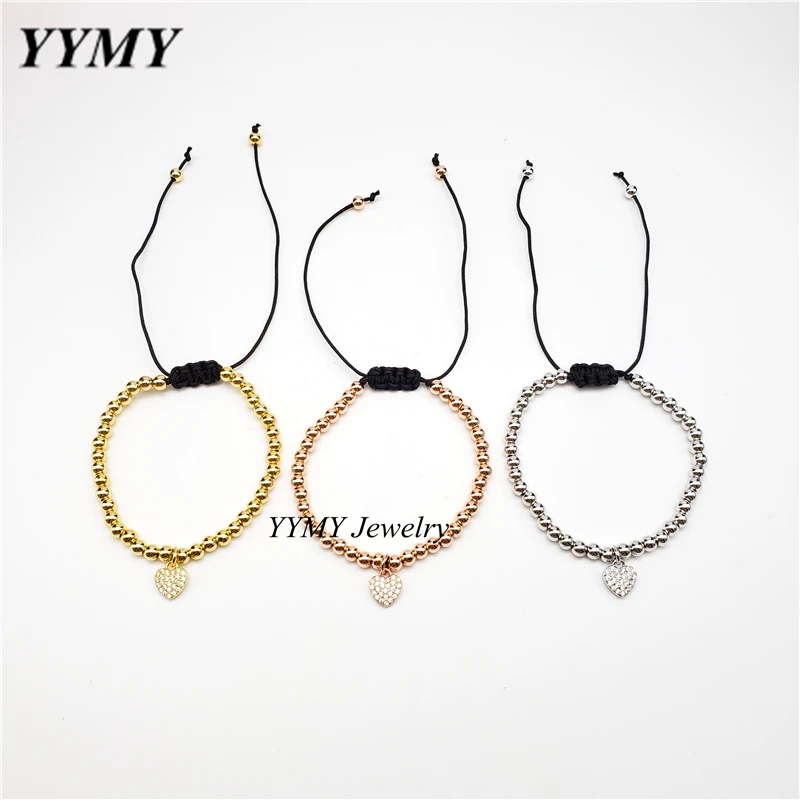 2018 Новый Micro Pave CZ Прекрасный браслет кулон сердце веревки бусы Красота Coloful