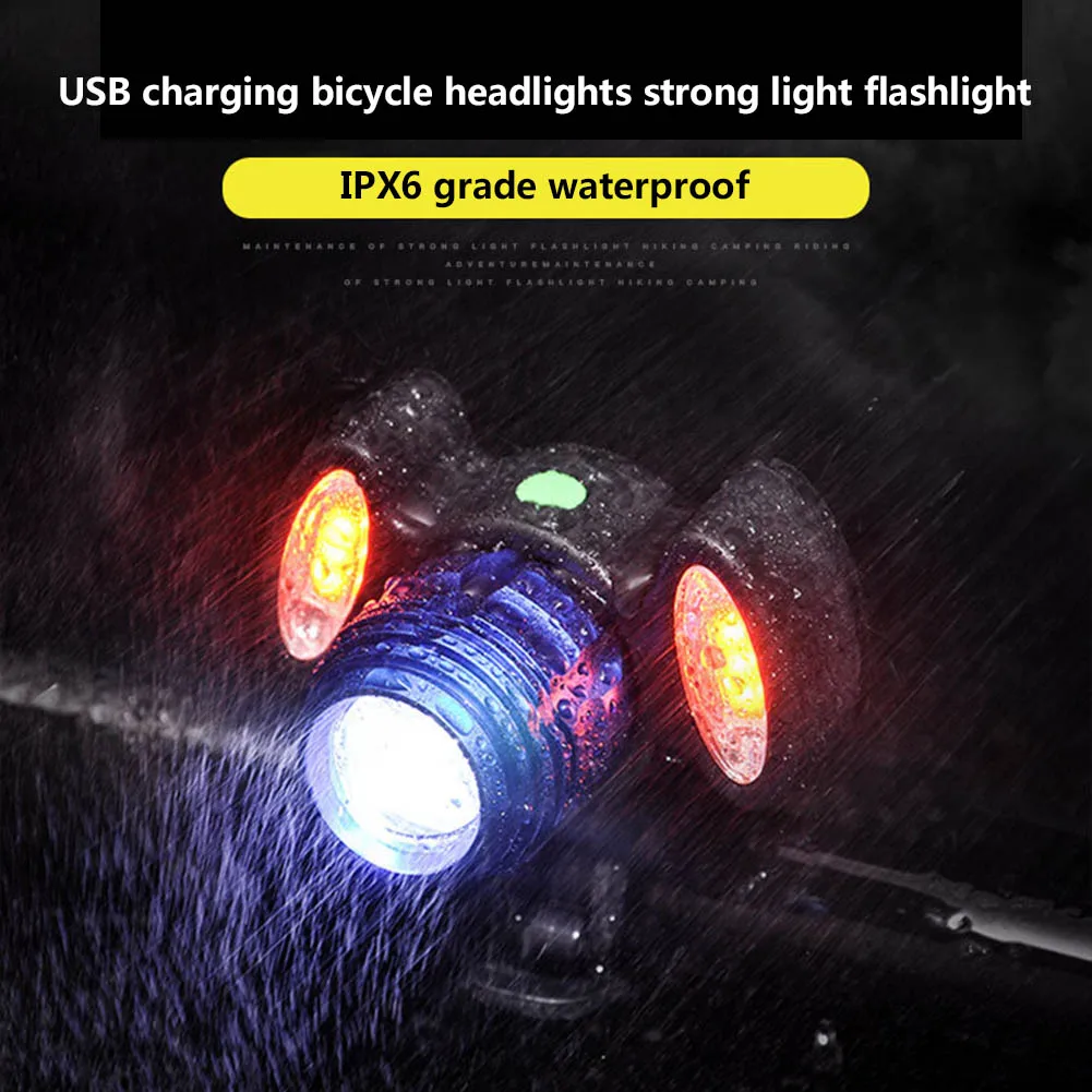 Cool Bicycle Front Lamp USB Recharger Bike MTB Strong Light Waterproof