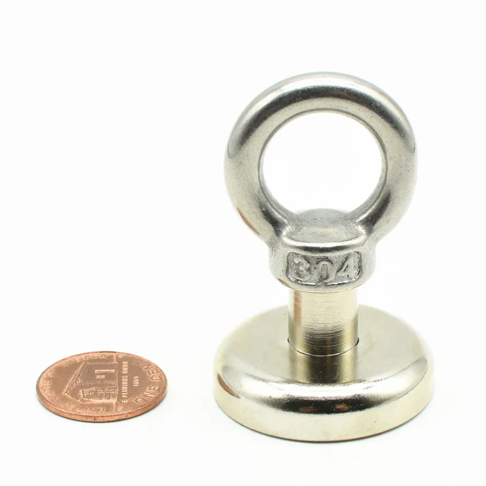 Lifting Magnetic Pot Diameter 32mm with Stainless Steel Ring 34kg Pulling Neodymium Magnets for Sea Salvage 3pcs | Инструменты
