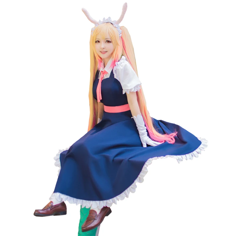 

Tohru Cosplay Clothing Wig Sets New Fashion Girls Anime Dress Miss Kobayashi's Dragon Maid Kanna Women Cosplay Costume