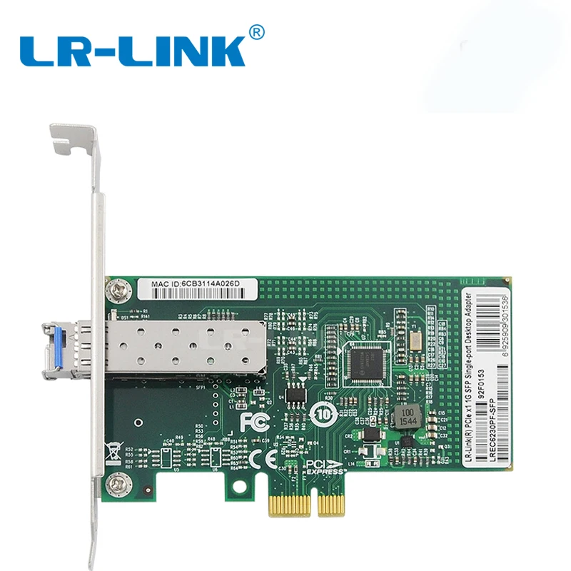 LR-LINK 6230PF-SFP Intel I210 PCI-e PCI Express Network Card Fiber Optical Gagibit Ethernet Network Adapter for PC NIC
