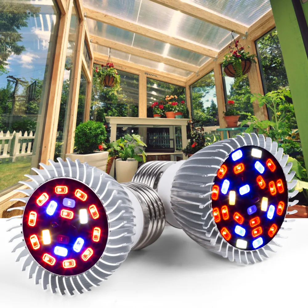 CanLing светодиодный полный спектр E27 завод лампы E14 растет лампочки Светодиодный 18 W Фито лампы 28 W лампа для рассады для растений цветок Kweektent