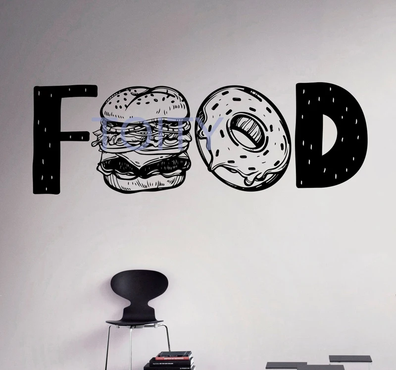 Food Wall Sticker Kitchen Vinyl Decal Creative Art Decor Restaurant Home Interior Room Mural