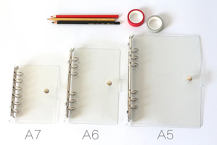 A5/A6/A7 ПВХ Обложка на спирали блокнот аксессуар лист оболочки офисные школьные Канцтовары Прозрачный 6 отверстий переплет планировщик Обложка