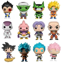 Super Dragon Ball Figuras Son Goku Kuririn Piccolo Vegeta Buu Torankusu Subiu Azul Vermelho Super Saiyan Goku PVC Toy Modelo presente