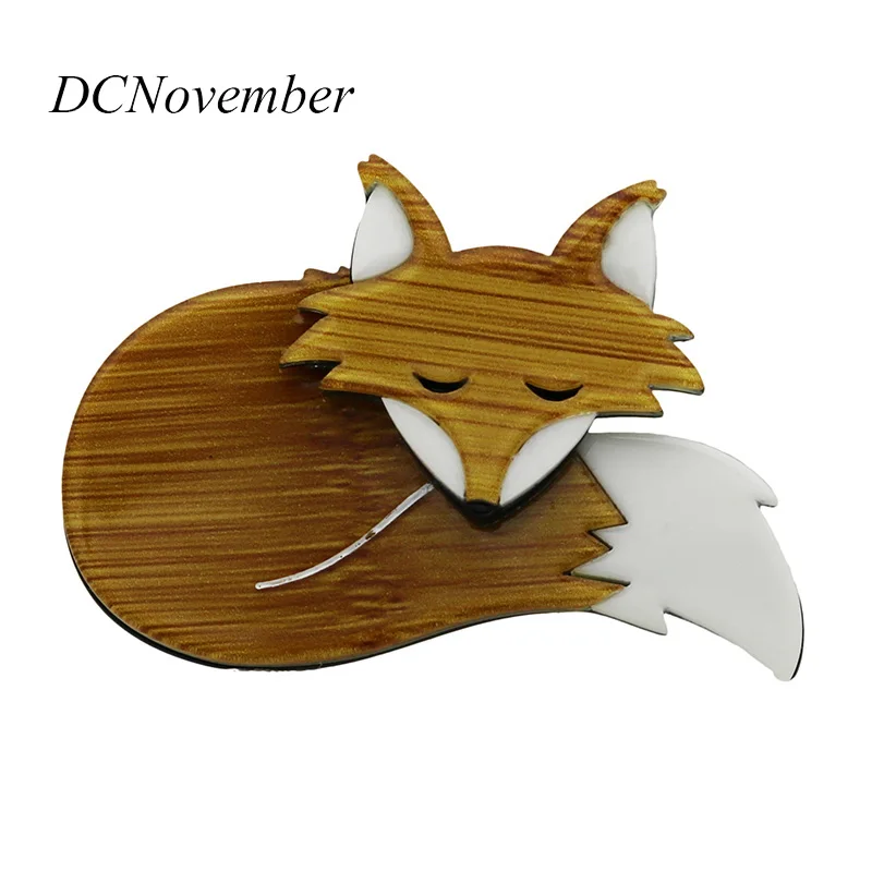Lovely Fox Brooches 3 Color Animal Foxes Brooches Women Vintage Acrylic Brooch Pin Resin Brooches Jewelry DCNovember