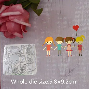 

9.8*9.2cm Lovely Boy girl 2019 new metal cutting dies for DIY decoration Scrapbook paper craft album template embossing stencils