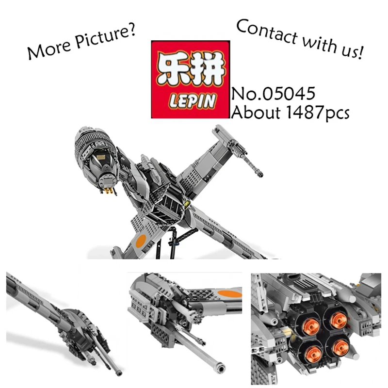 

2017 NEW 05045 1487pcs Star War Series The B-wing Starfighter Model Building Kit Blocks Bricks Compatible Toy For Children 10227