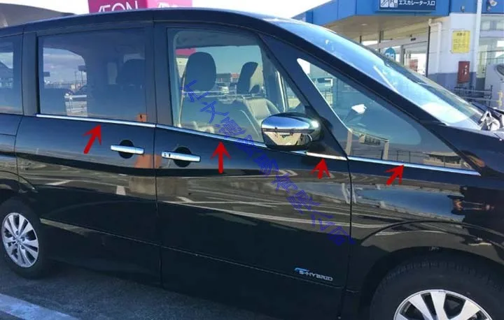 Наклейка на окно из нержавеющей стали для NISSAN Серена C27 2017 2018 2019|Хромирование| |