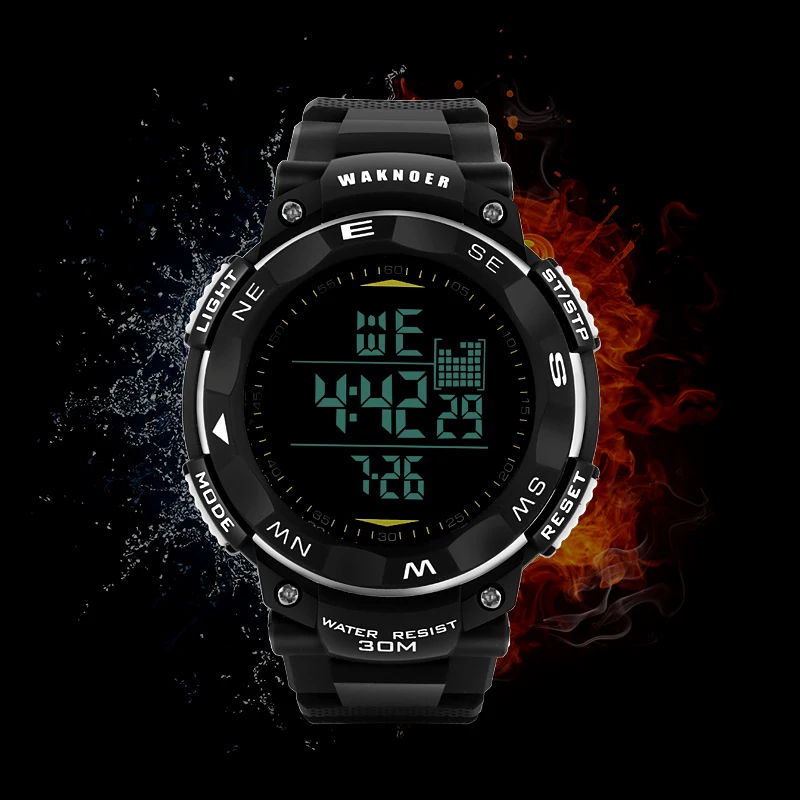 

2019 WAKNOER Mens Watches Top Brand Luxury LED Digital Watch Men Watch Multifunction Waterproof Military Sport Men's Watch saat