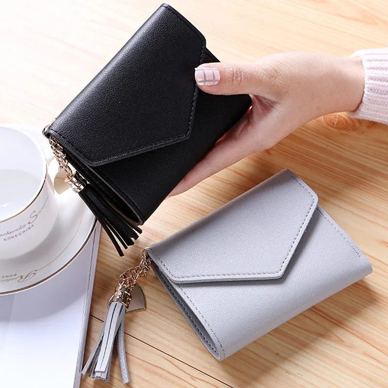 

Mini Tassel Wallet Women Fashion Purse Female Short Mini Wallets Korean Students Lovely Purse Female Small Wallet for Women
